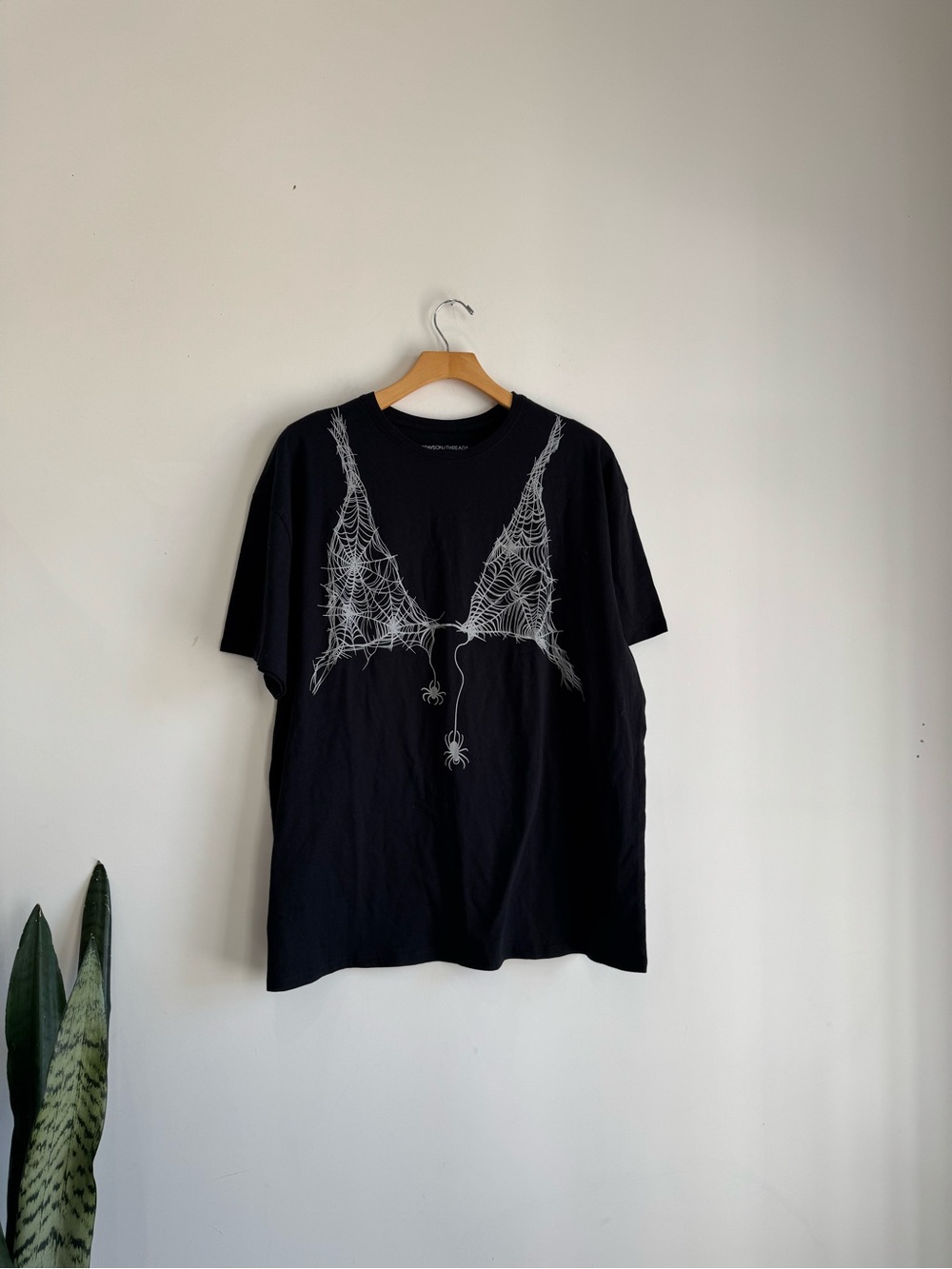 Grayson Threads Black Tee with White Spiderweb Graphic